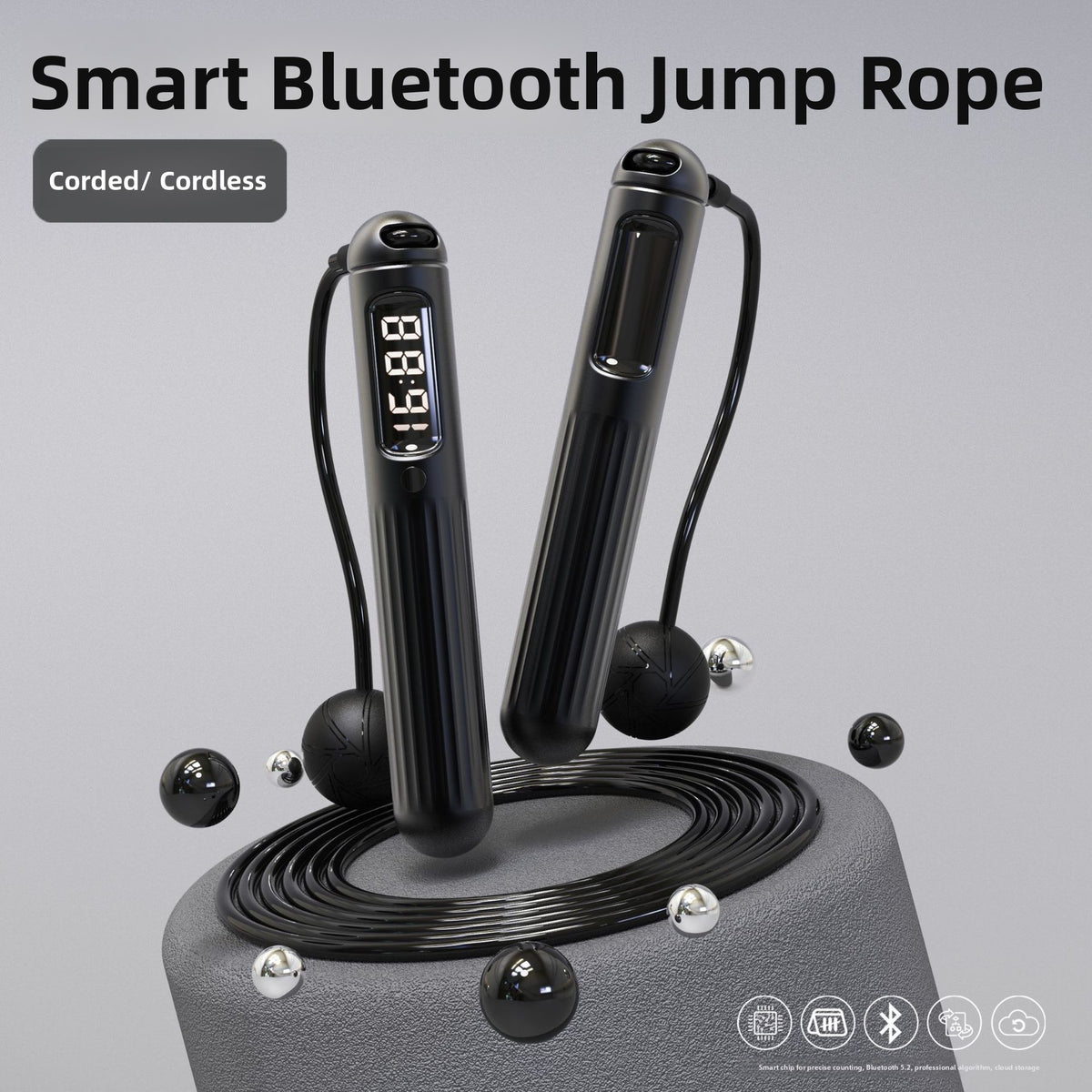 Inteligentna skakanka fitness z funkcją liczenia przez Bluetooth i obciążeniem
