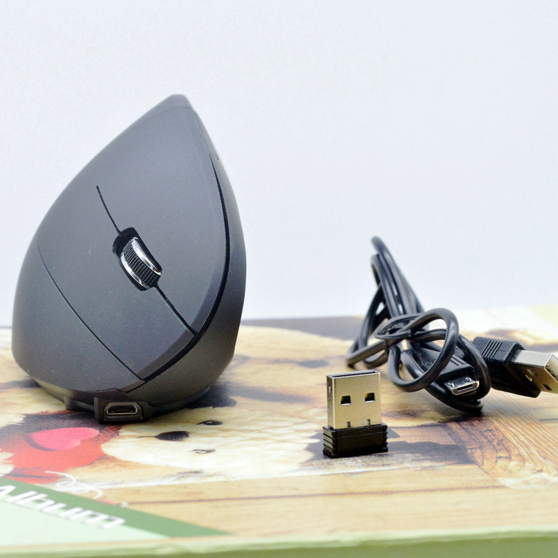 Ergonomiczna, pionowa mysz bezprzewodowa z cichym kliknięciem i dwoma trybami łączności