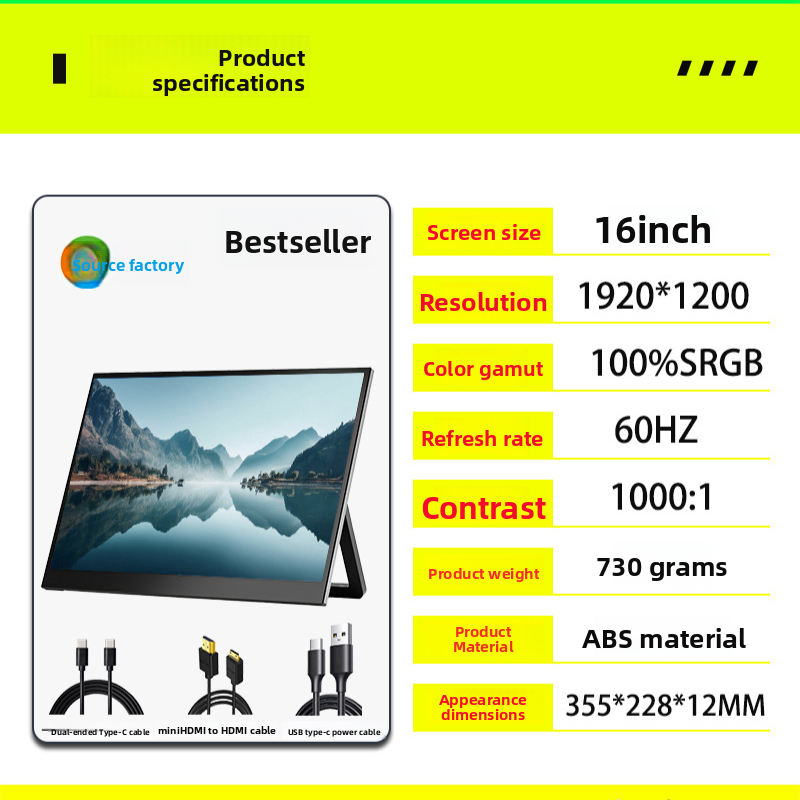 Przenośny monitor 16 cali 144 Hz 2.5K